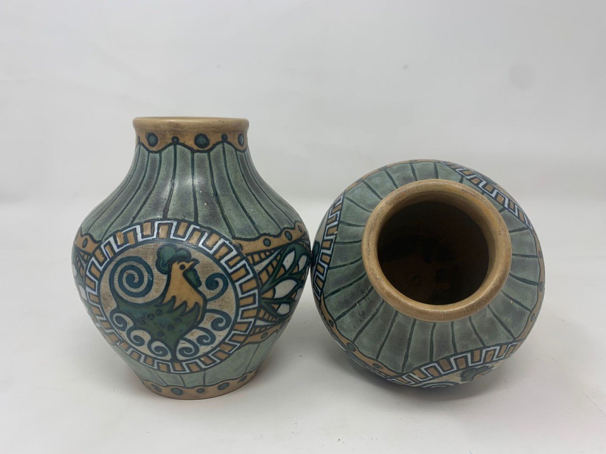 Pair Of Keramis Stoneware Vases -photo-4