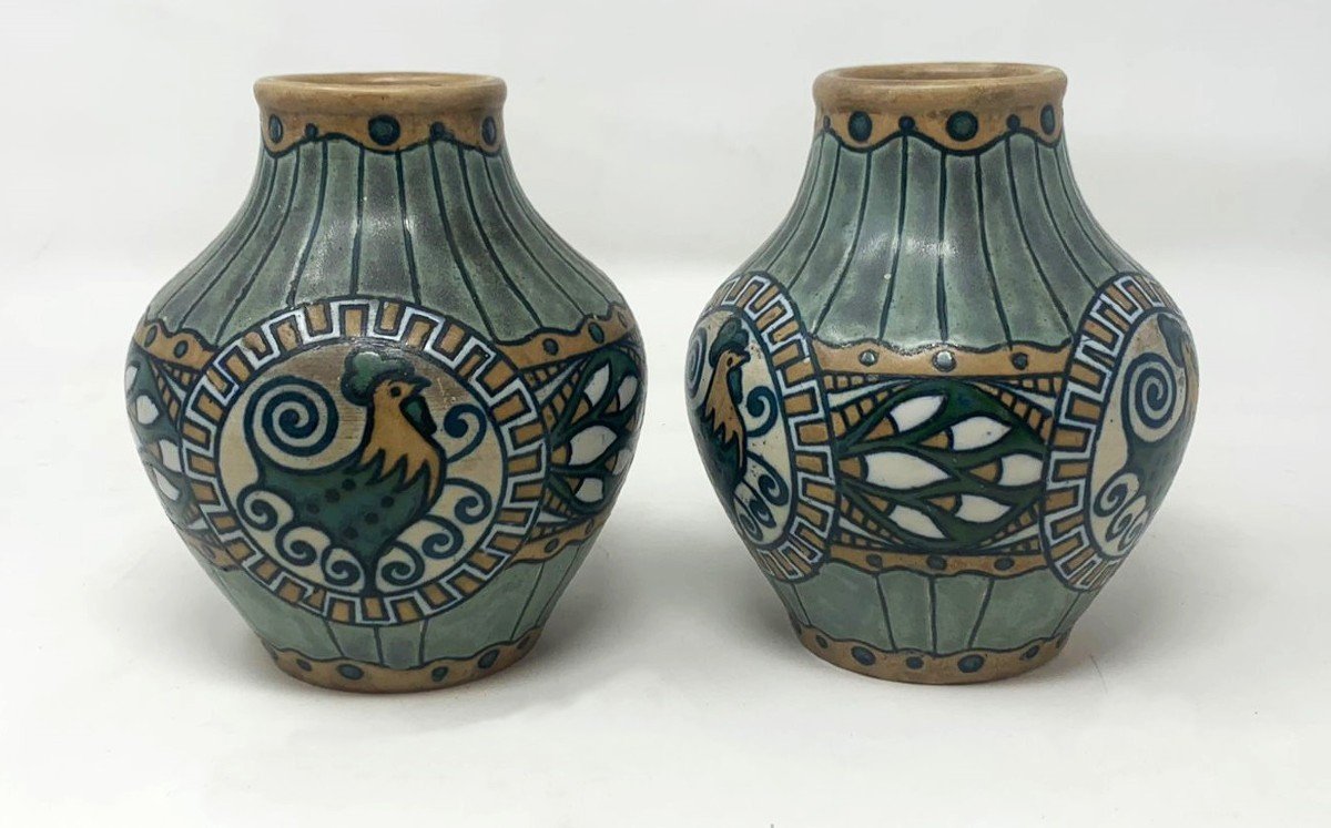 Pair Of Keramis Stoneware Vases -photo-4