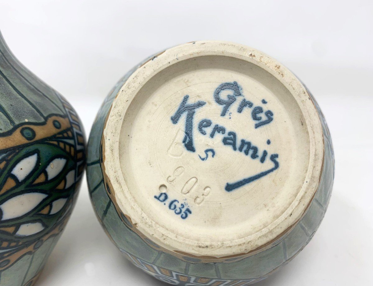 Pair Of Keramis Stoneware Vases -photo-5