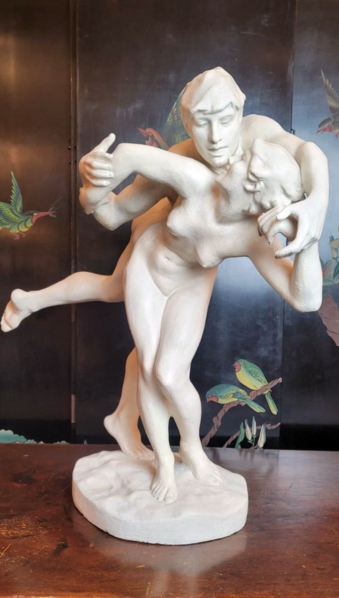 Sculpture En Plâtre - Le Baiser-photo-2