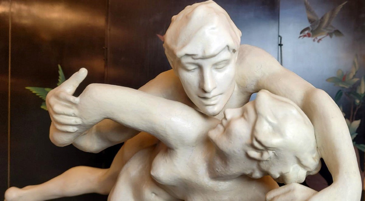 Sculpture En Plâtre - Le Baiser-photo-4