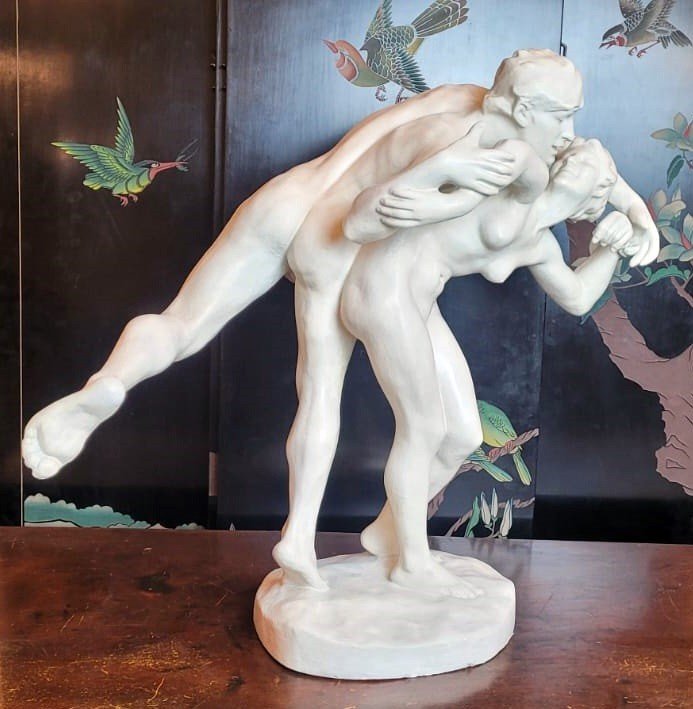 Sculpture En Plâtre - Le Baiser