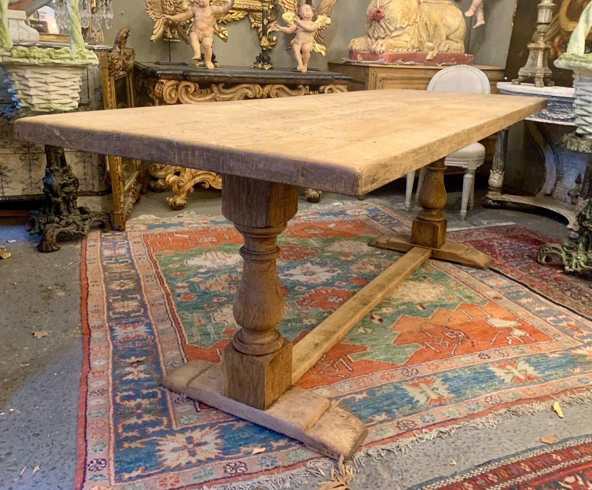 Rustic Light Oak Dining Table-photo-3