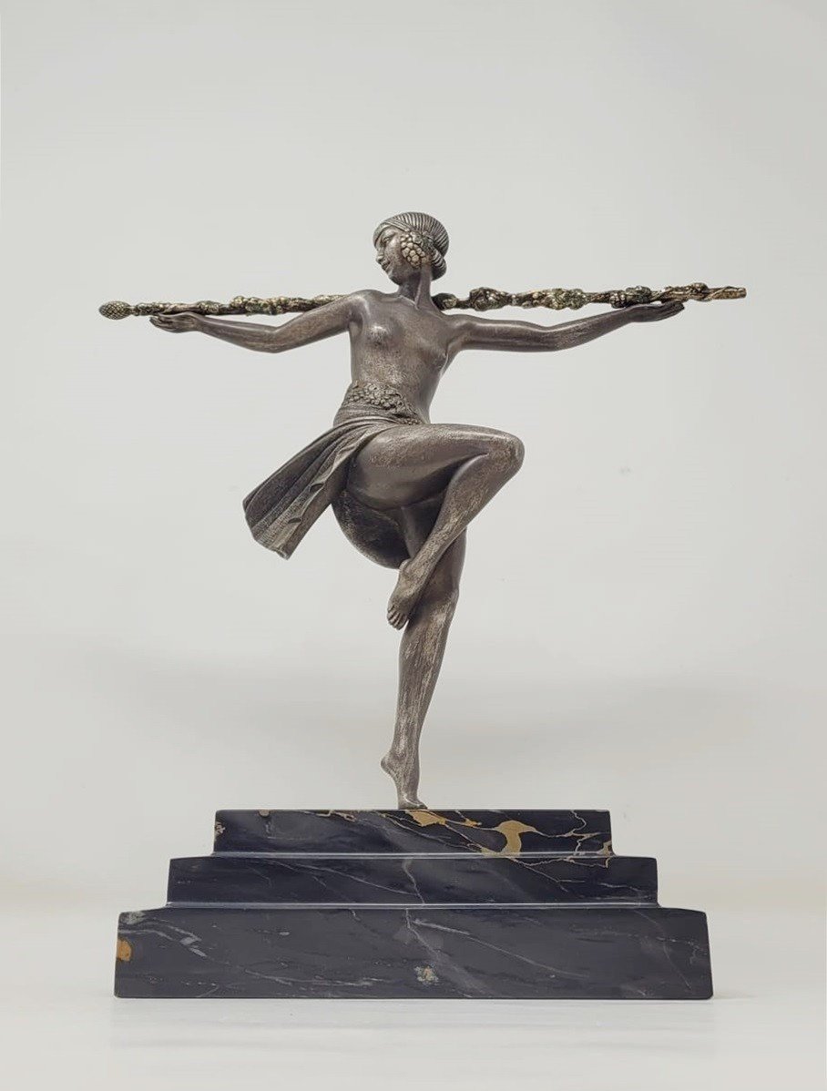 Bronze "dancer At The Thyrsus" Art Deco, Signed Pierre Le Faguays. 