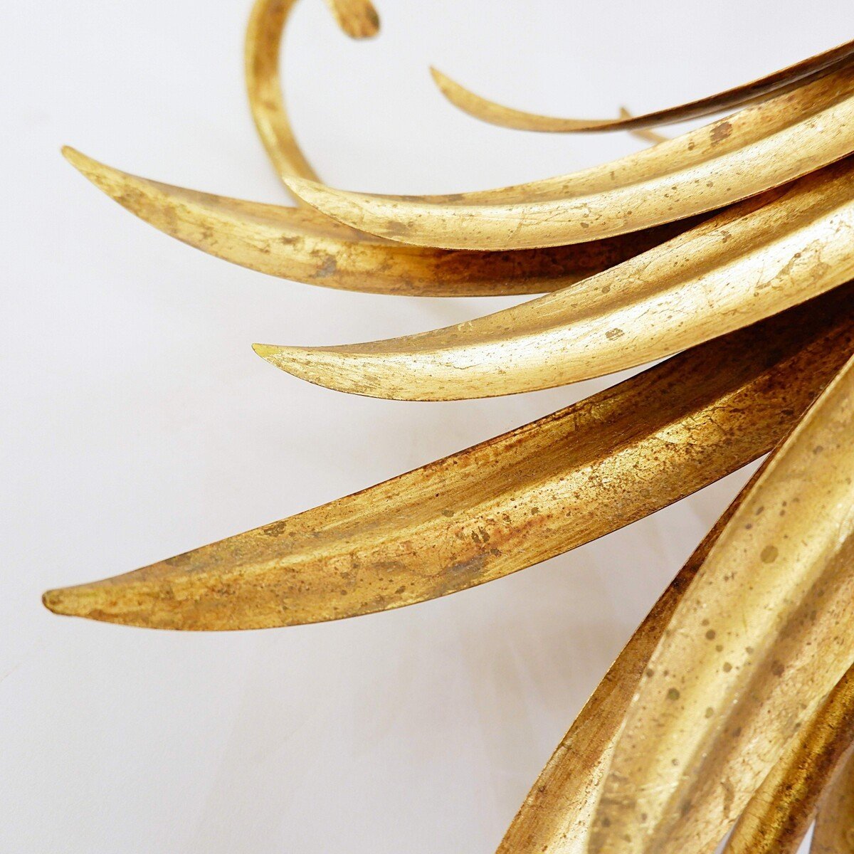 Vintage Gold Metal Wheat Sheaf Coffee Table In The Style Of Coco Chanel, 1960s-photo-7