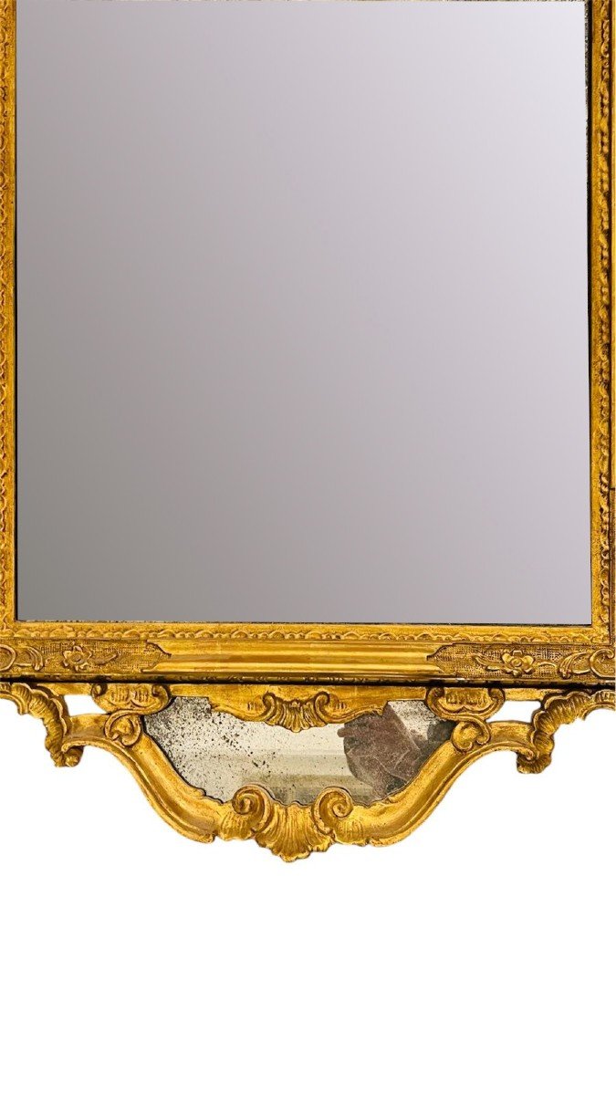 Gilded And Carved Wooden Mirror - Louis XV-photo-2