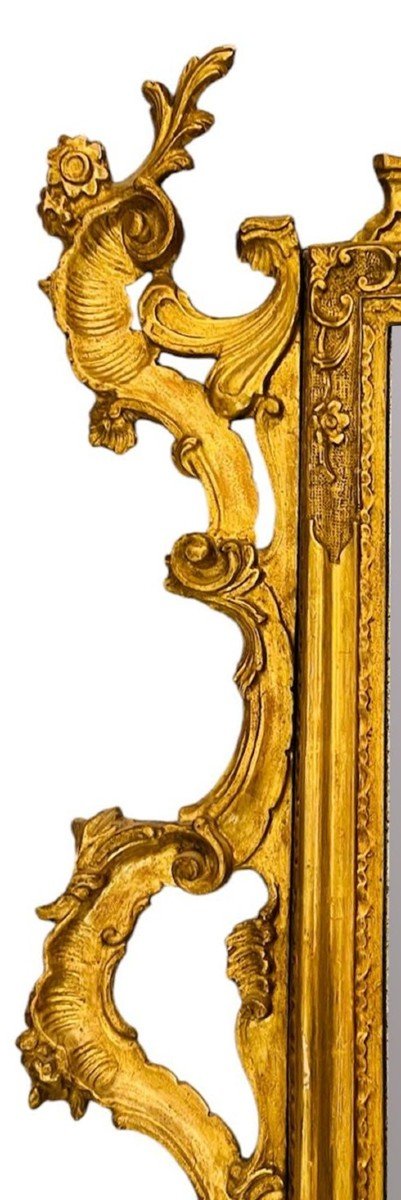 Gilded And Carved Wooden Mirror - Louis XV-photo-4