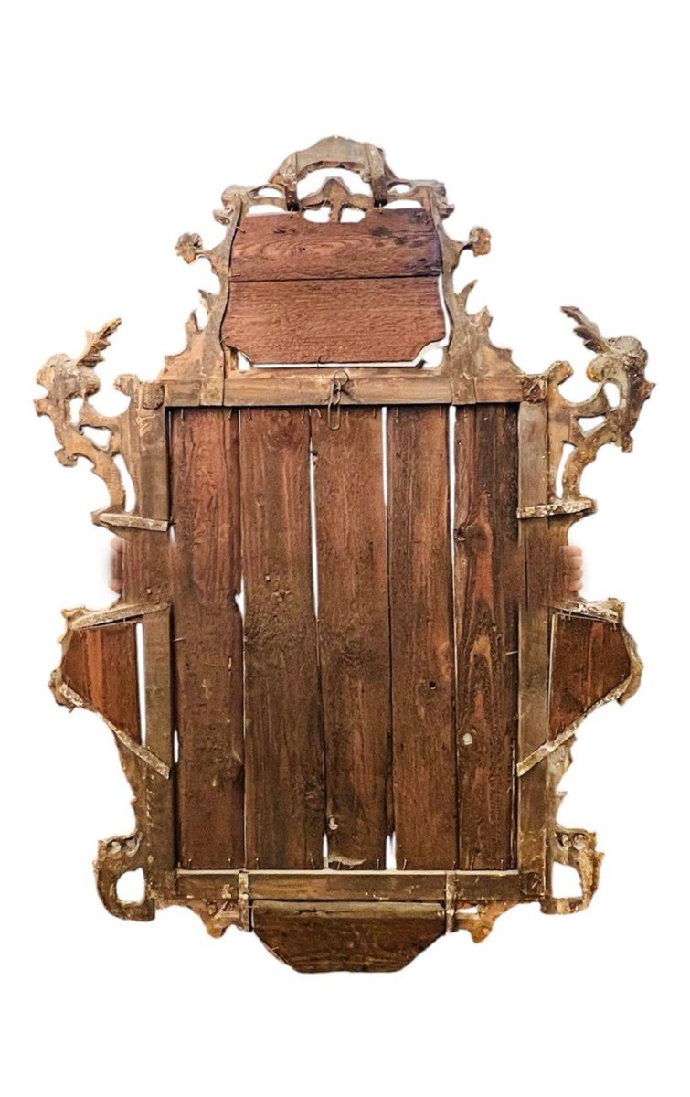 Miroir En Bois Doré Et Sculpté - Louis XV-photo-4