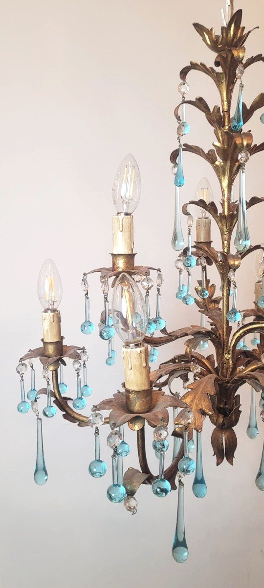 9-light Gold Metal Chandelier-photo-2