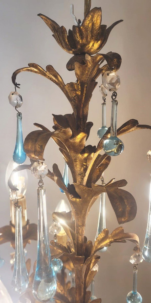 9-light Gold Metal Chandelier-photo-1