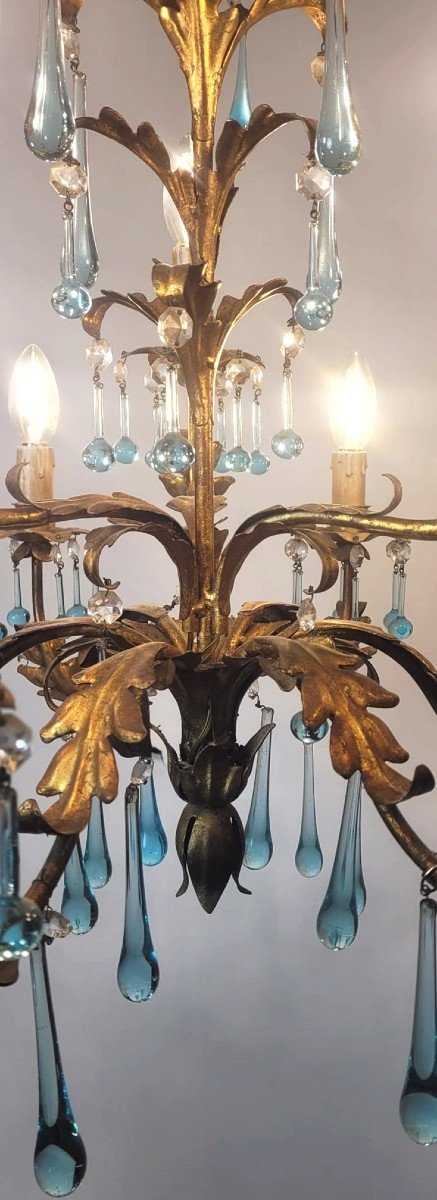 9-light Gold Metal Chandelier-photo-2