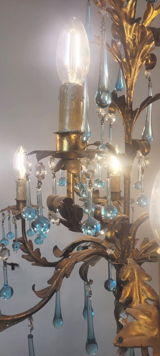 9-light Gold Metal Chandelier-photo-3