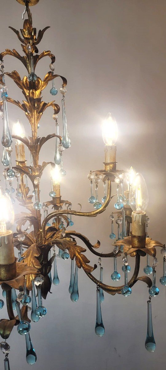 9-light Gold Metal Chandelier-photo-4