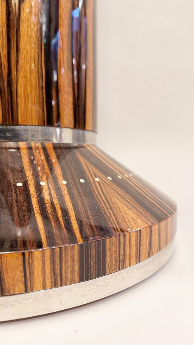 Pair Of Art Deco Style Floor Lamps In Macassar Ebony.-photo-3