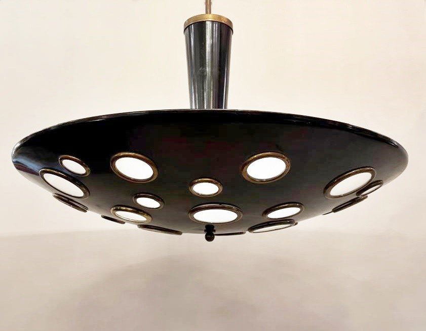 Italian Suspension Lamp By Lumen Milano, 1950