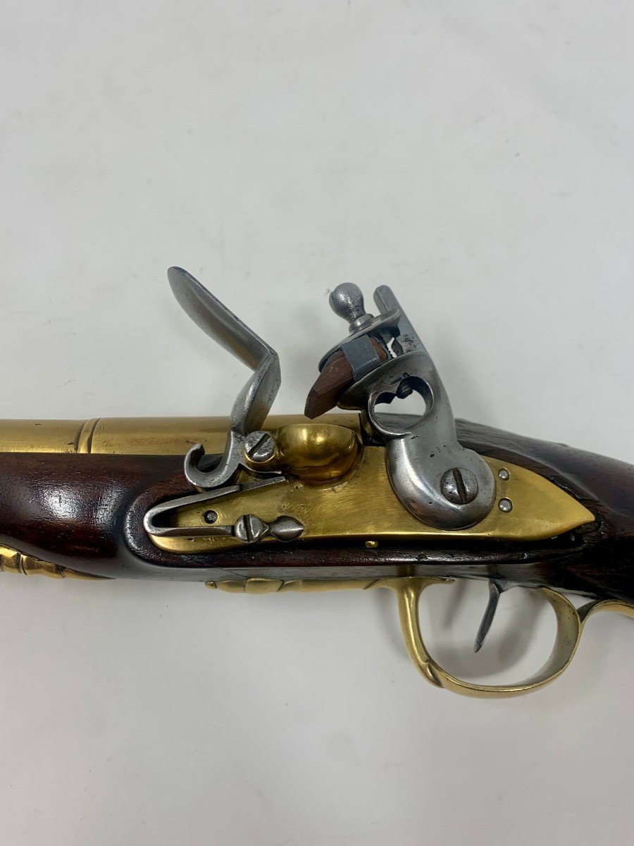 Rare Pistolet d'Officier De Marine Avec Platine à Gauche-photo-2