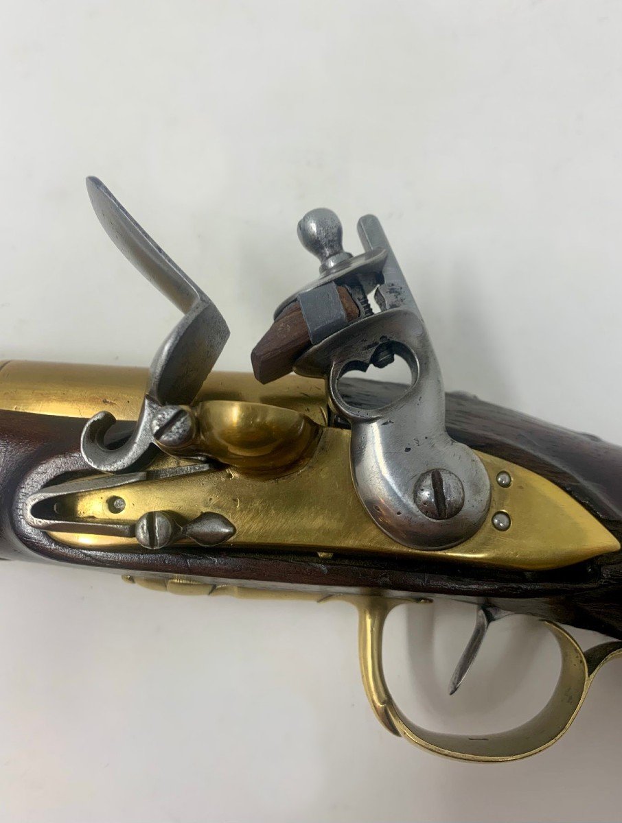 Rare Pistolet d'Officier De Marine Avec Platine à Gauche-photo-4