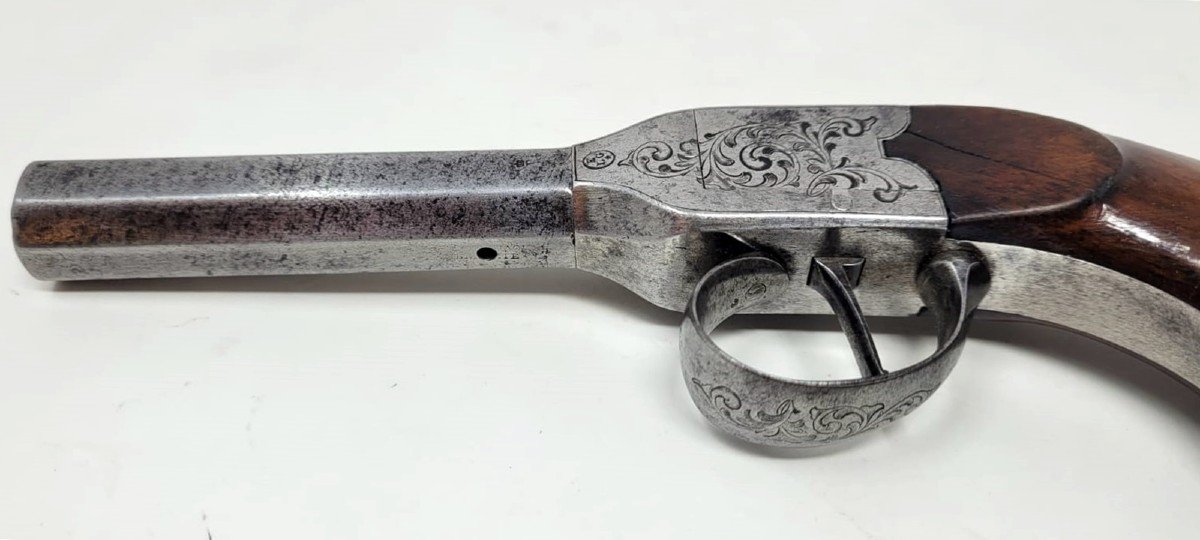 Rare Pistolet à Percussion à Aiguille - Liège Circa 1850-photo-3