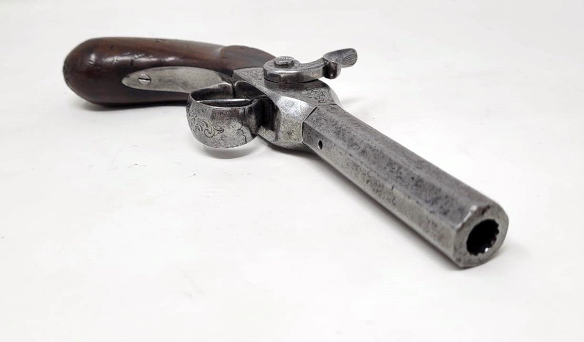 Rare Pistolet à Percussion à Aiguille - Liège Circa 1850-photo-3