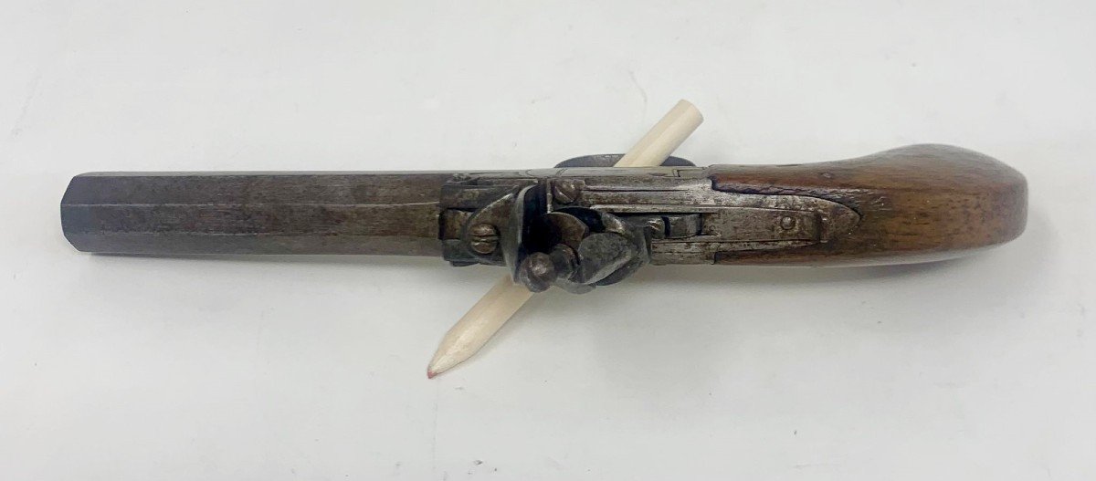 Flintlock Pistol, Octagonal Barrel, France Circa 1800-photo-3