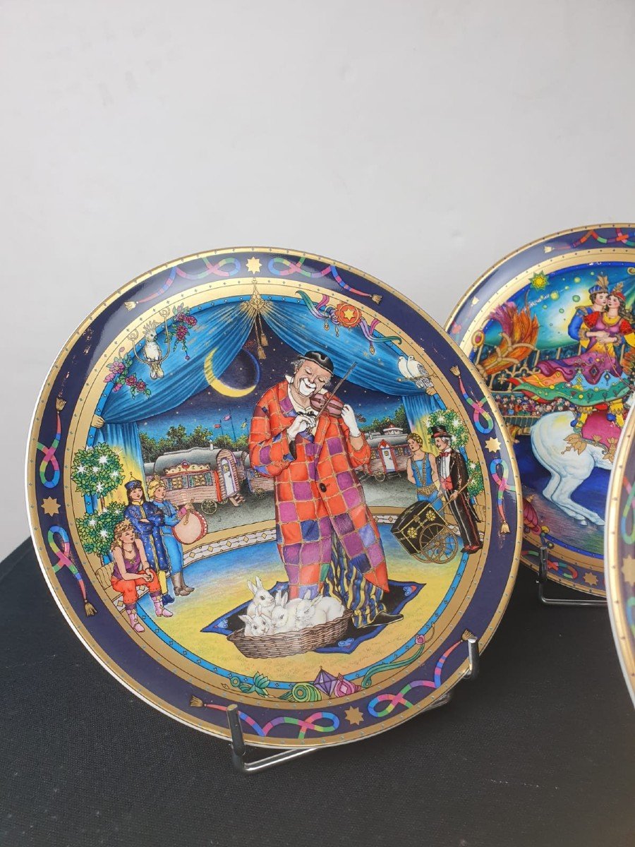 Ensemble De 6 Assiettes En Faïence De Villeroy & Boch Sur Le Thème Du Cirque Avec Leurs Boites -photo-4