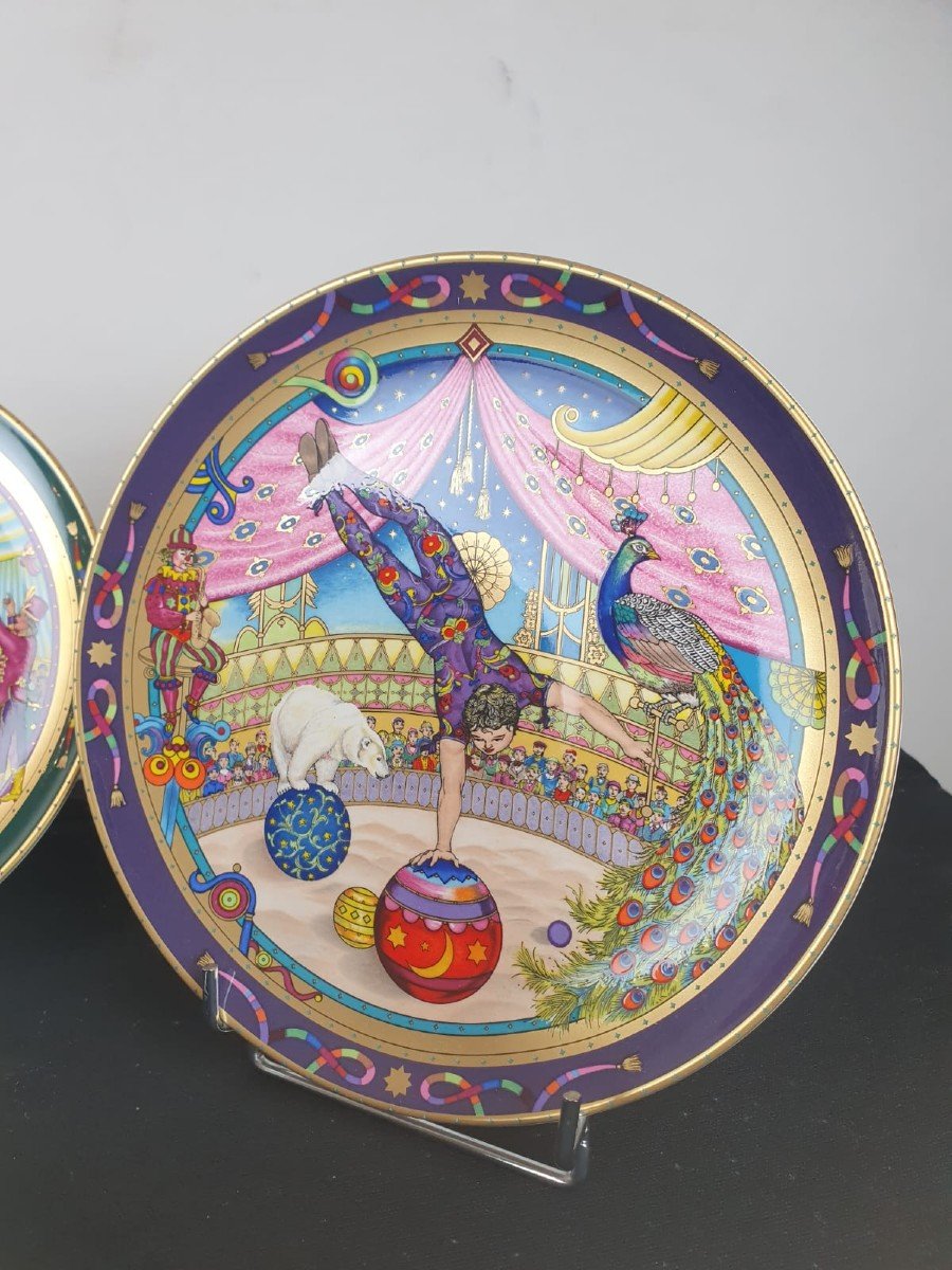 Ensemble De 6 Assiettes En Faïence De Villeroy & Boch Sur Le Thème Du Cirque Avec Leurs Boites -photo-3