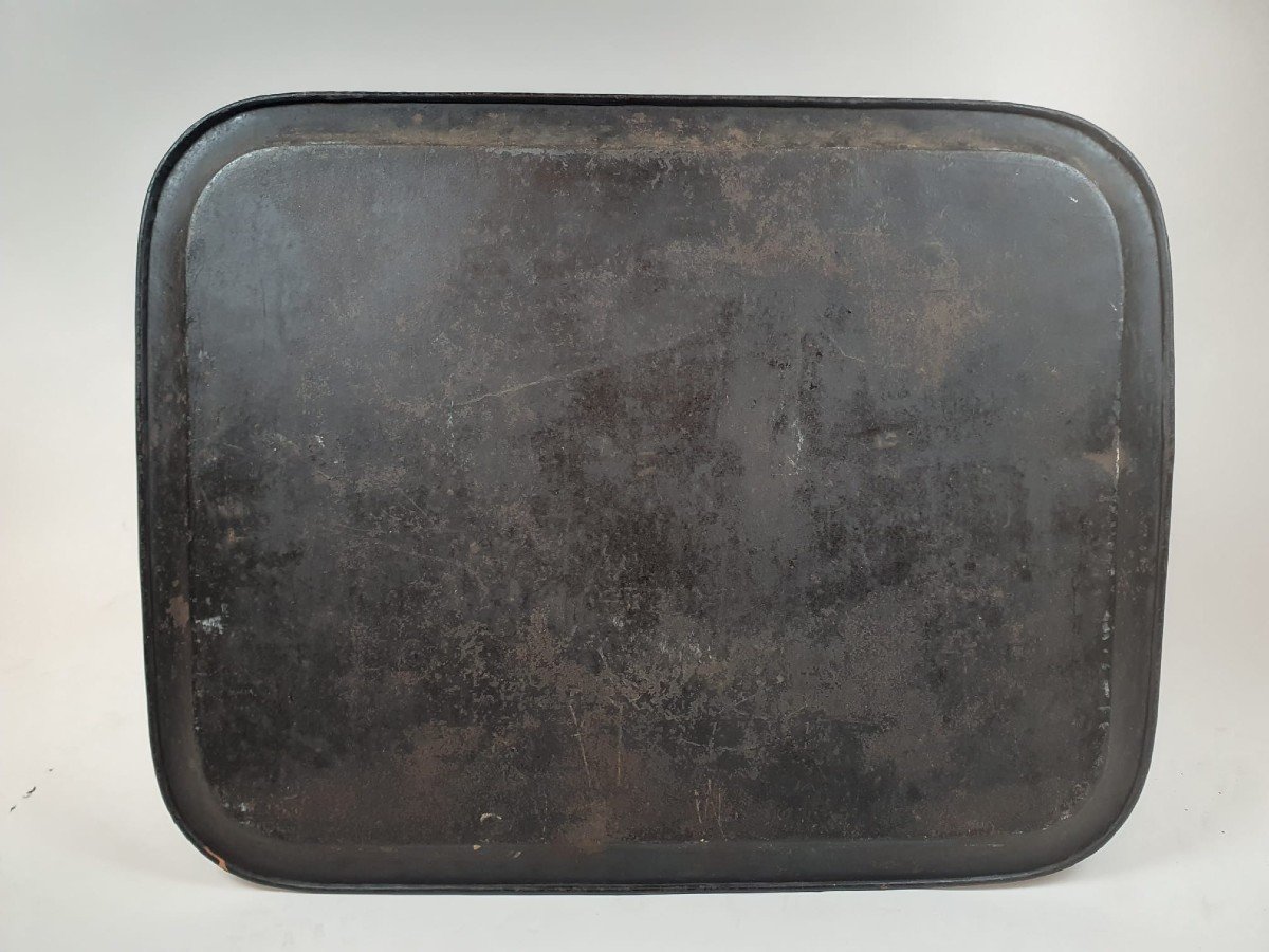 Napoleon III Period Painted Sheet Metal Tray-photo-3