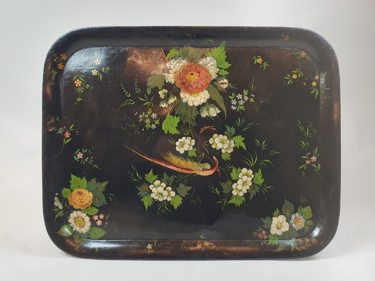 Napoleon III Period Painted Sheet Metal Tray