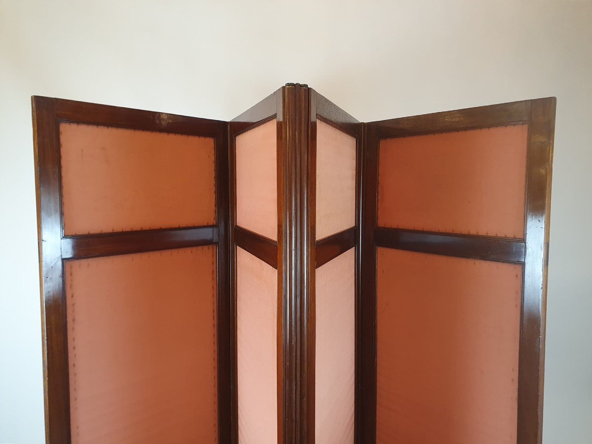 4 Leaf Screen, Mahogany, 19th-photo-1