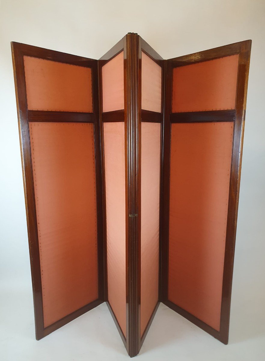 4 Leaf Screen, Mahogany, 19th