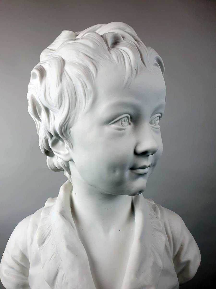 Houdon Ja Biscuit Bust Representing "alexandre Brongnart", Sèvres Early 20th-photo-2