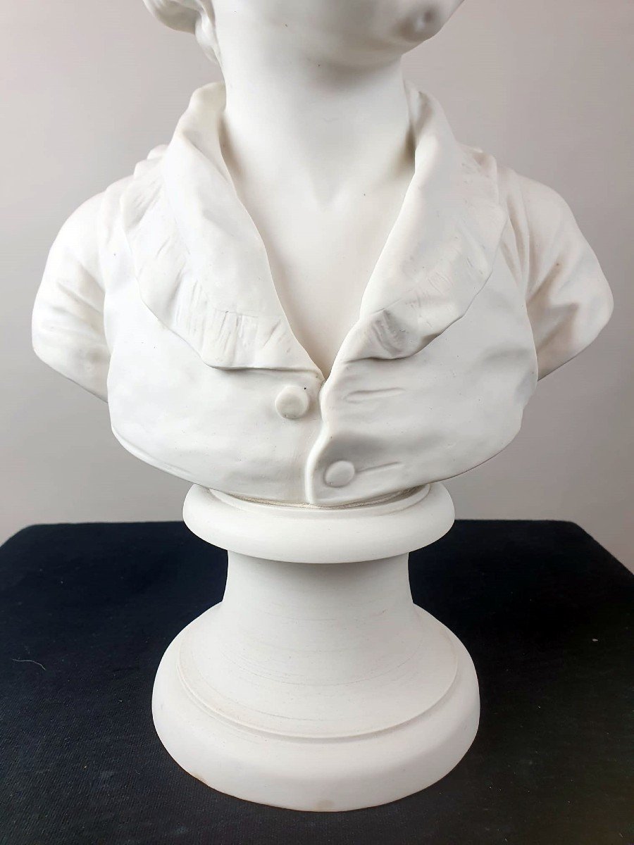 Houdon Ja Biscuit Bust Representing "alexandre Brongnart", Sèvres Early 20th-photo-3