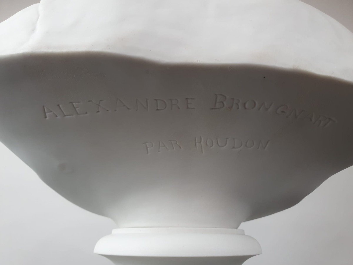 Houdon Ja Biscuit Bust Representing "alexandre Brongnart", Sèvres Early 20th-photo-4