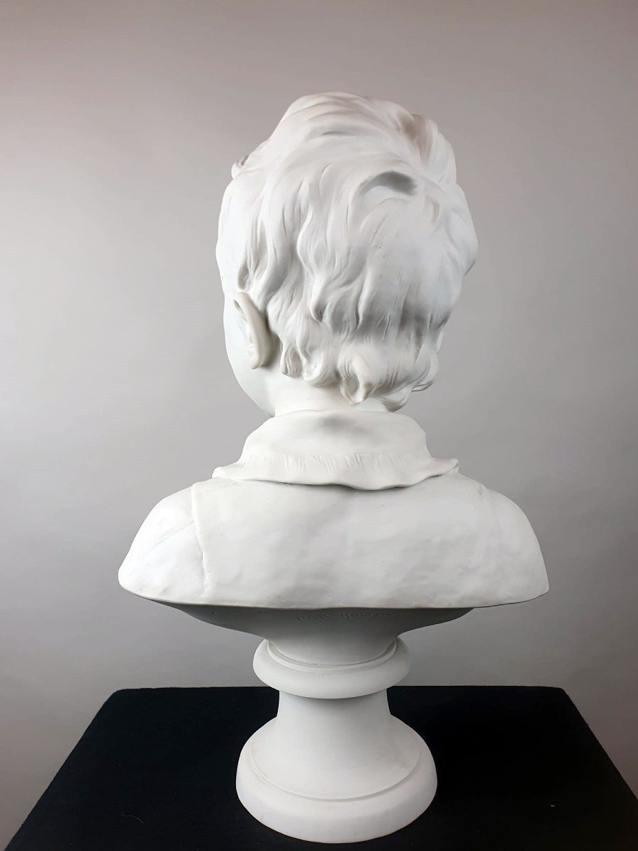 Houdon Ja Biscuit Bust Representing "alexandre Brongnart", Sèvres Early 20th-photo-1