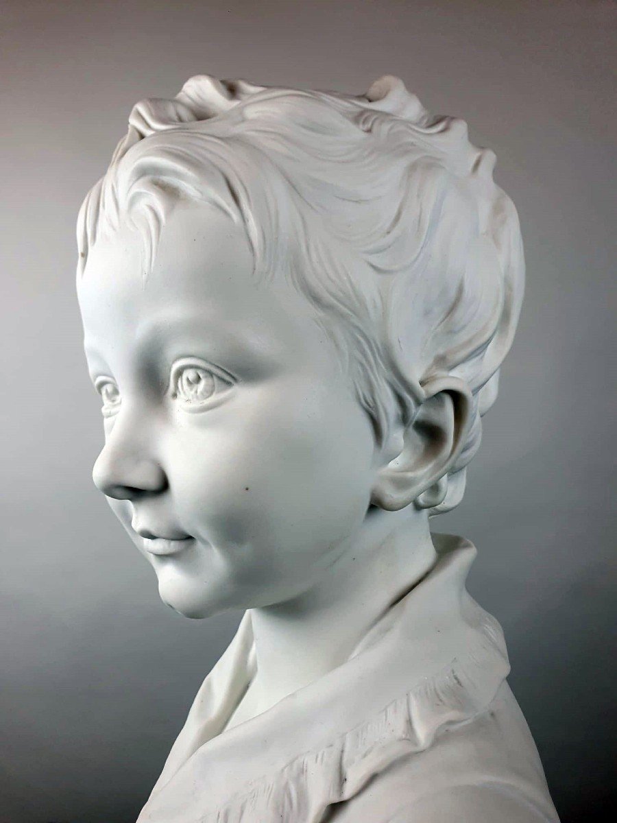 Houdon Ja Biscuit Bust Representing "alexandre Brongnart", Sèvres Early 20th-photo-2