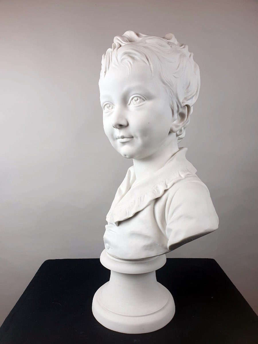 Houdon Ja Biscuit Bust Representing "alexandre Brongnart", Sèvres Early 20th-photo-3