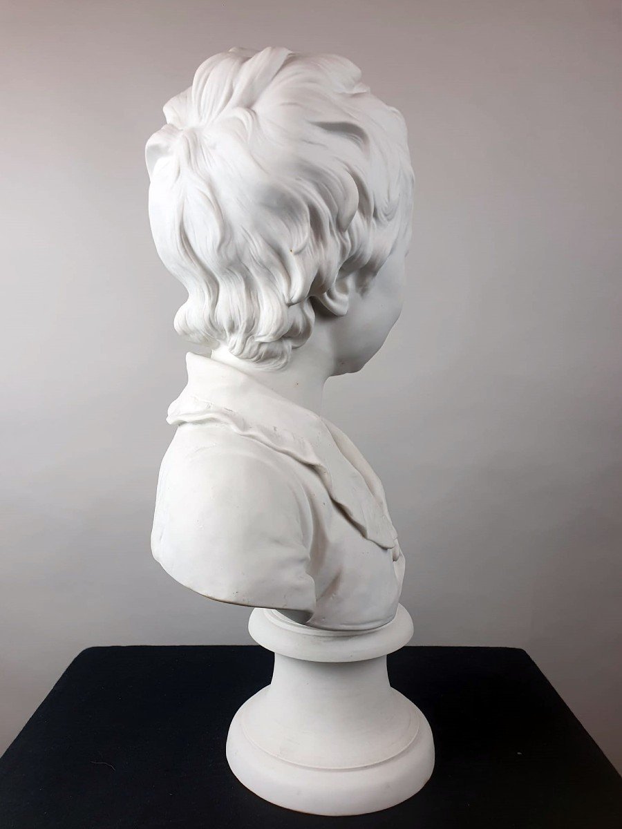 Houdon Ja Biscuit Bust Representing "alexandre Brongnart", Sèvres Early 20th-photo-4