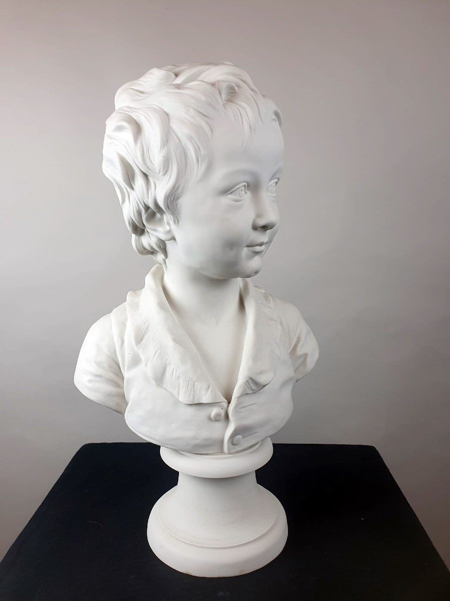 Houdon Ja Biscuit Bust Representing "alexandre Brongnart", Sèvres Early 20th-photo-5