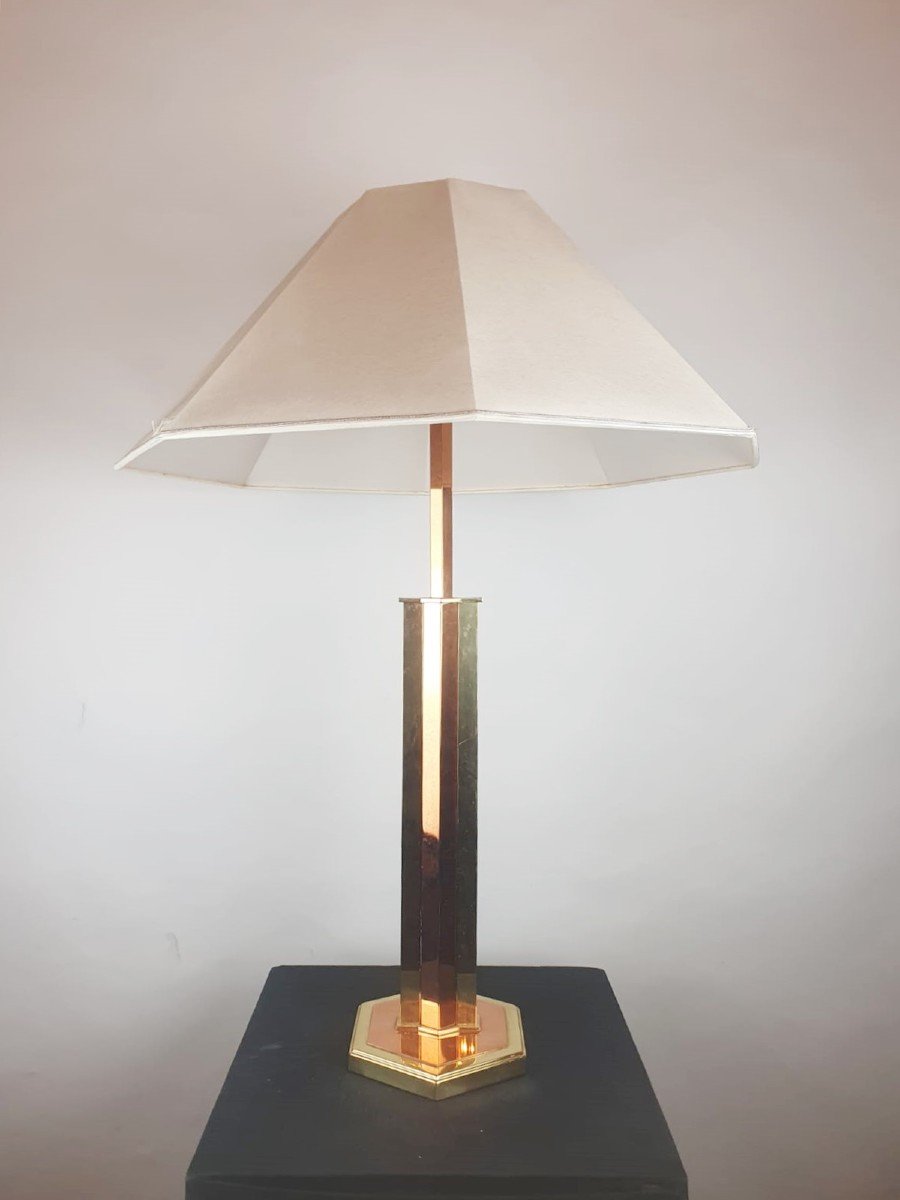 Lampe En Laiton Et Cuivre, Vers 1970