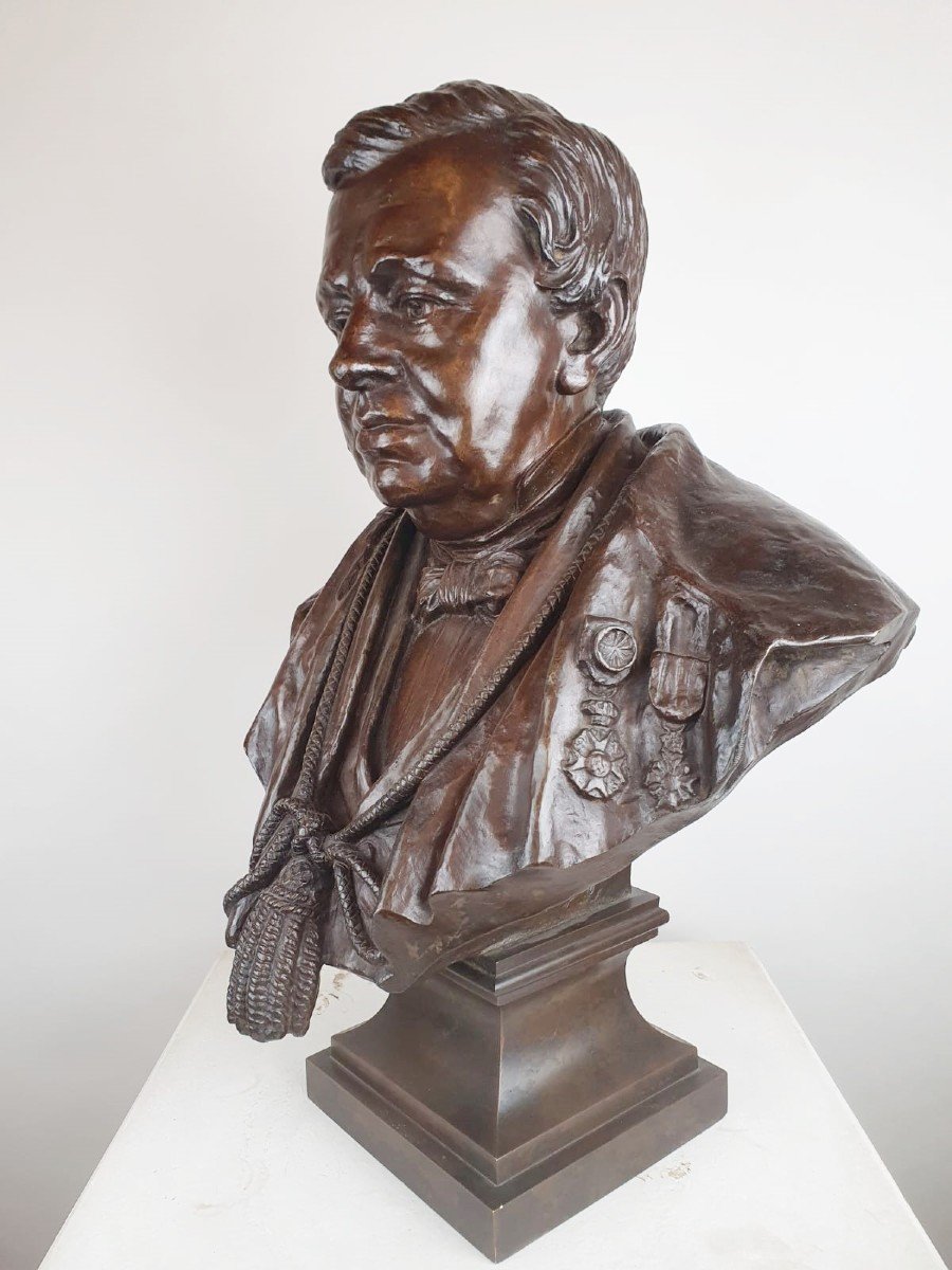 Bronze Bust, Brussels Founder, Signed-photo-3