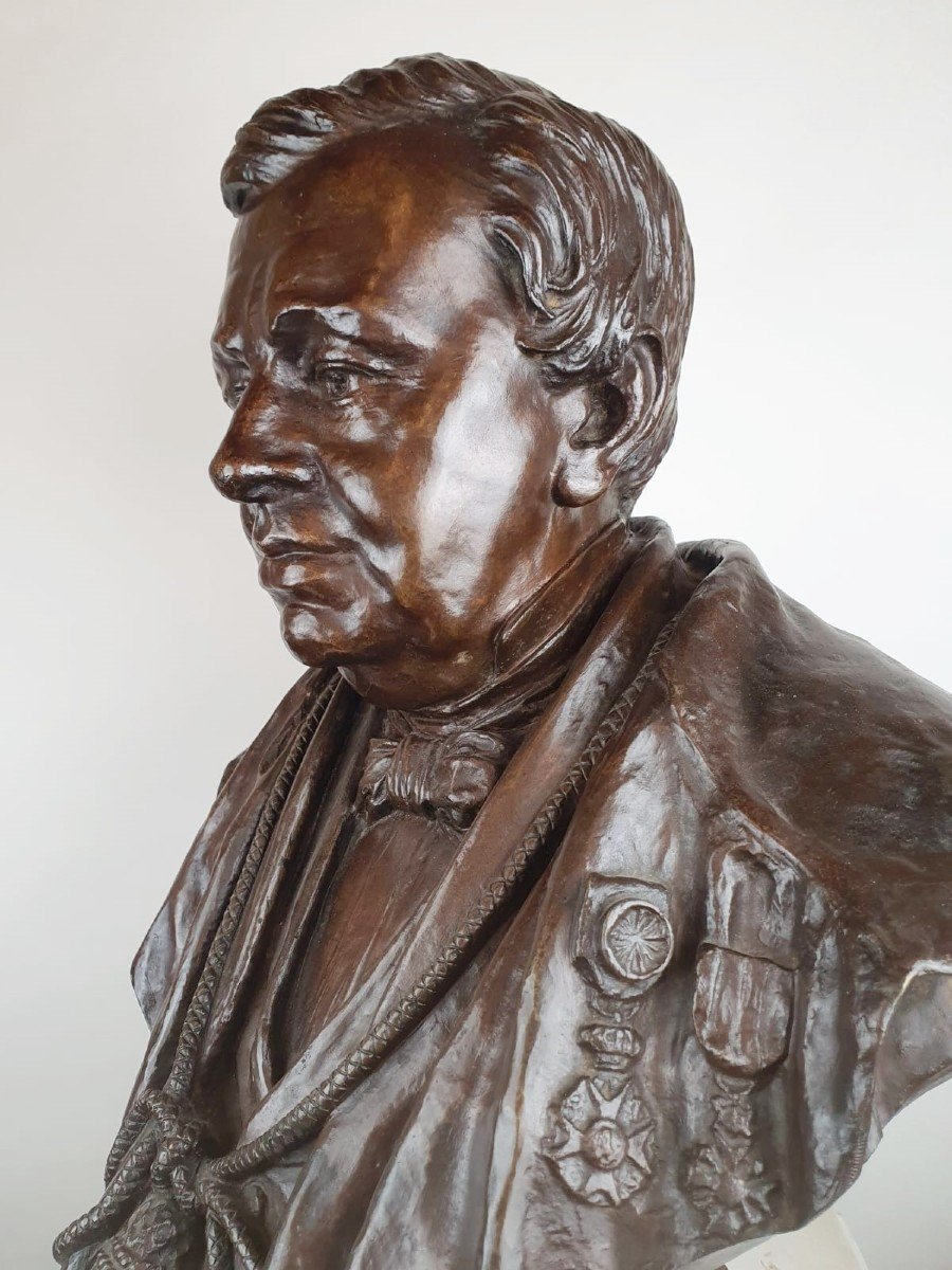 Bronze Bust, Brussels Founder, Signed-photo-4