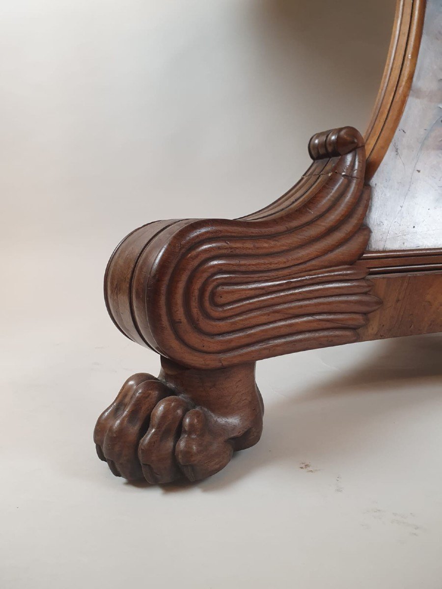 Charles X Pedestal Table In Mahogany And Marble Top -photo-2