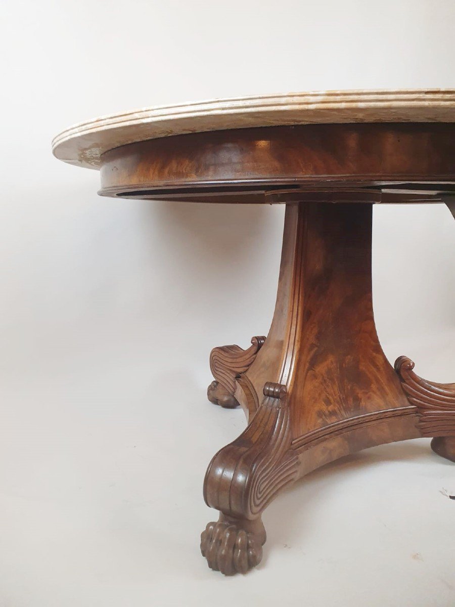 Charles X Pedestal Table In Mahogany And Marble Top -photo-3