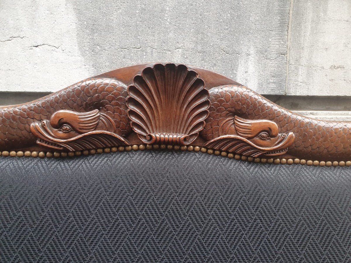 Carved Walnut Bench-photo-3