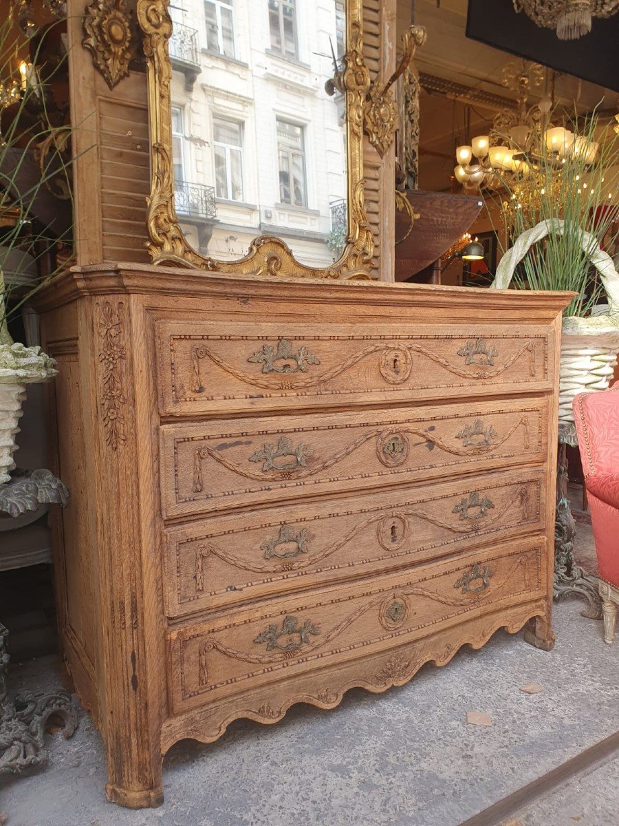 Oak Chest Of Drawers Opening With 4 Rows Of Drawers, Early 19th Century-photo-2