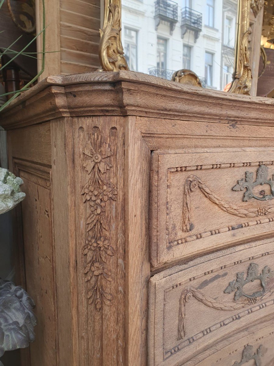 Oak Chest Of Drawers Opening With 4 Rows Of Drawers, Early 19th Century-photo-3