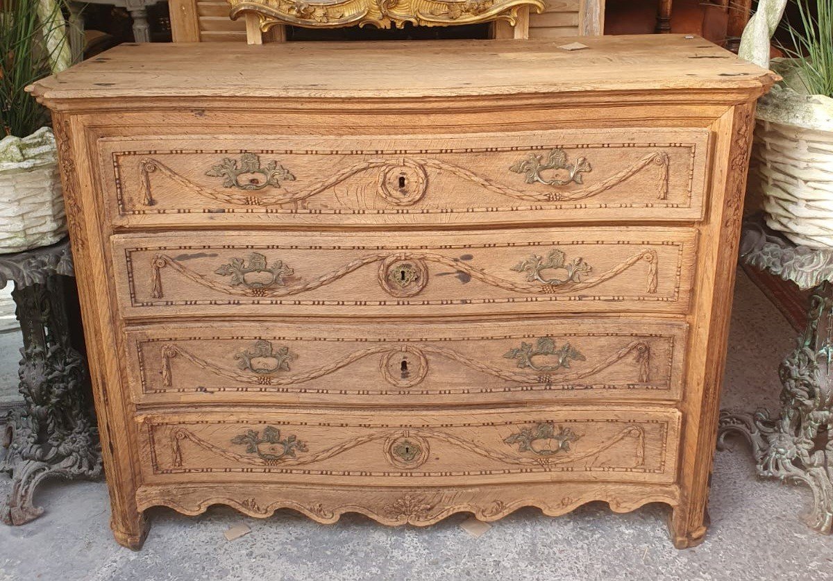 Oak Chest Of Drawers Opening With 4 Rows Of Drawers, Early 19th Century-photo-5