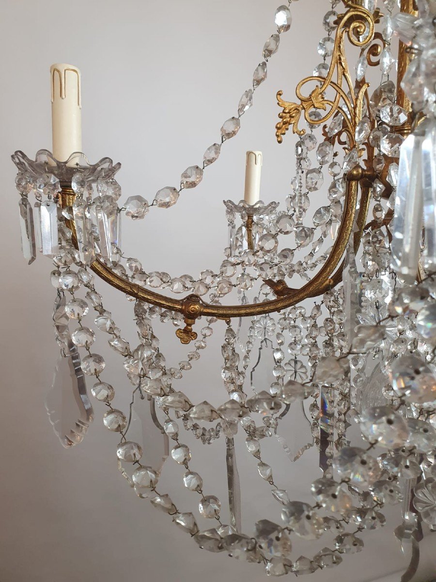 1900 Chandelier With Glass Tassels-photo-3