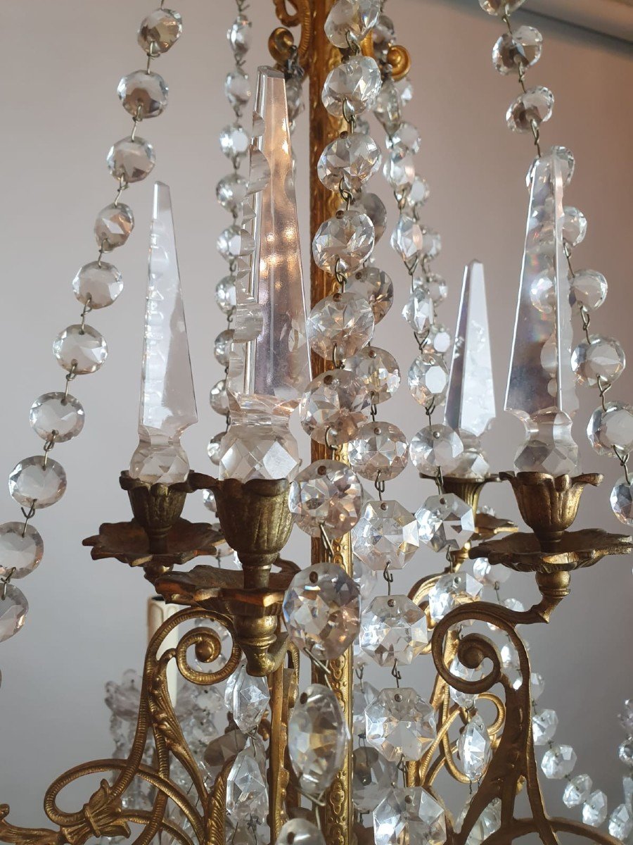 1900 Chandelier With Glass Tassels-photo-4