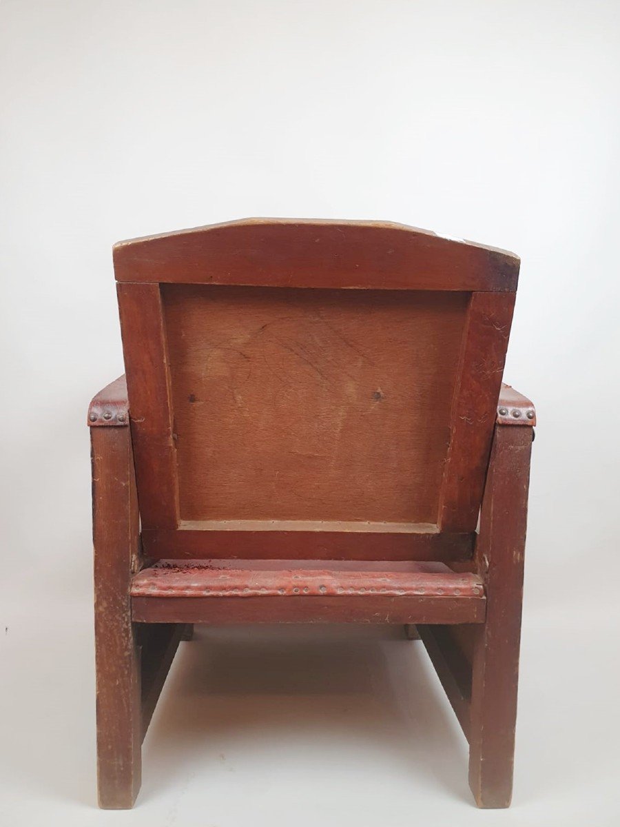 Art Deco Period Armchair, Moroccan Work Circa 1930-photo-3